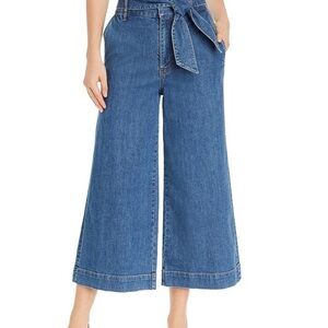 Joie Blue Wide-Leg Tie-Waist Jeans